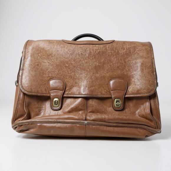 VTG Coach Bag Adult Brown Leather Messenger Briefcase Essex Turnlock G75-0532 - Picture 1 of 15